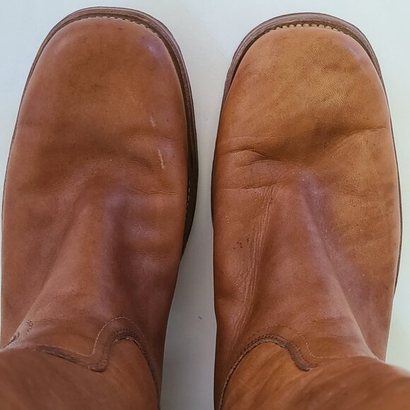 Vintage Mens 13 D Frye Black Label All Leather Square Toe 2563 Campus Boots 70s - Picture 8 of 16